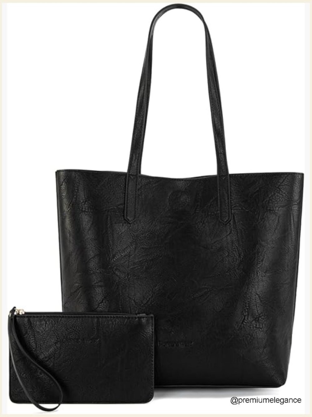 Large Faux Leather Top Handle Hobo Tote with Wallet & Snap Closure